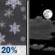 Saturday Night: Slight Chance Light Snow then Partly Cloudy