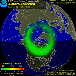 Current Northern hemispheric power input map